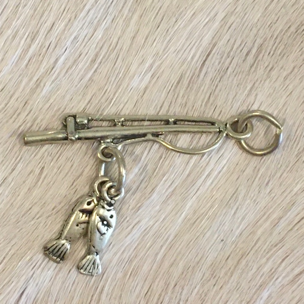 Sterling Fishing Pole & Fish Charm